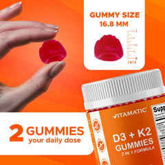 Vitamatic bottle back label displaying ingredients and non-GMO claim