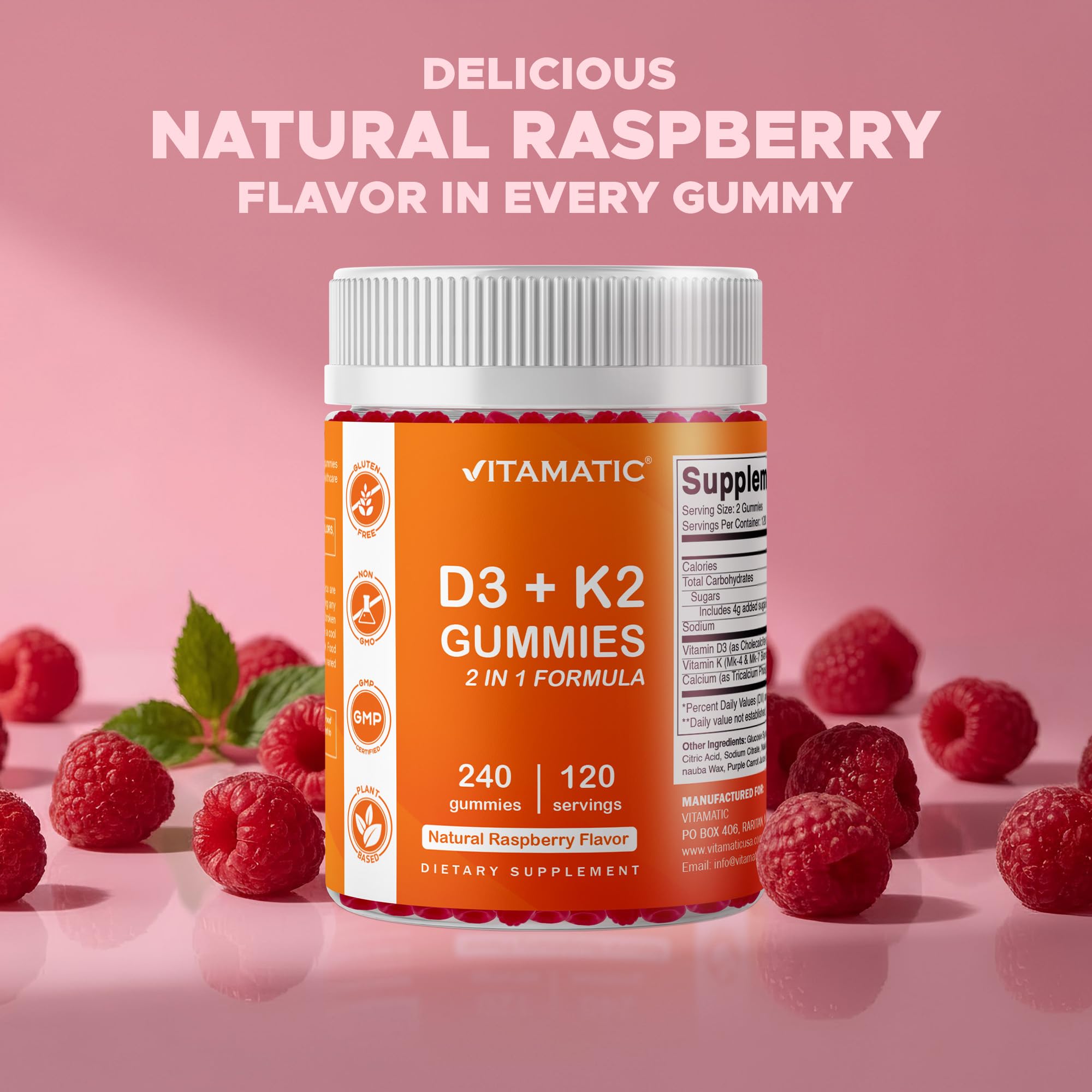 Vitamatic gummies arranged in a family-friendly kitchen scene