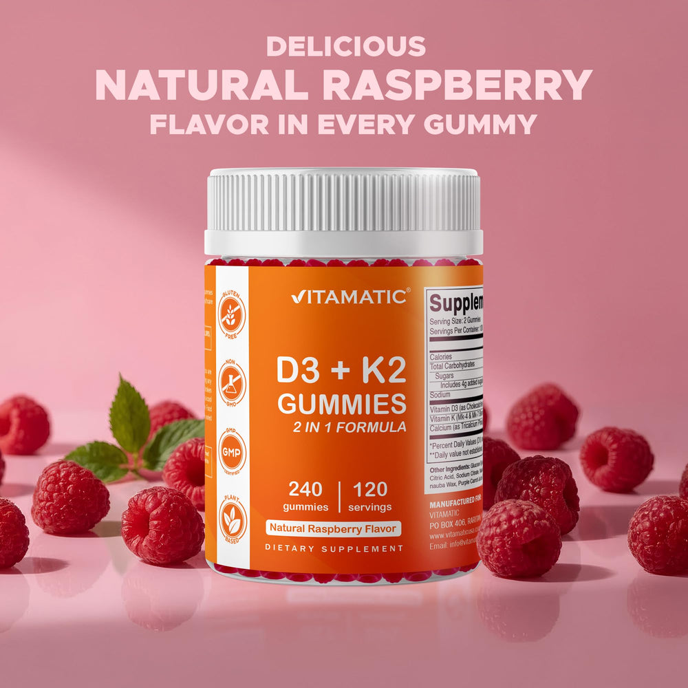 Vitamatic gummies arranged in a family-friendly kitchen scene