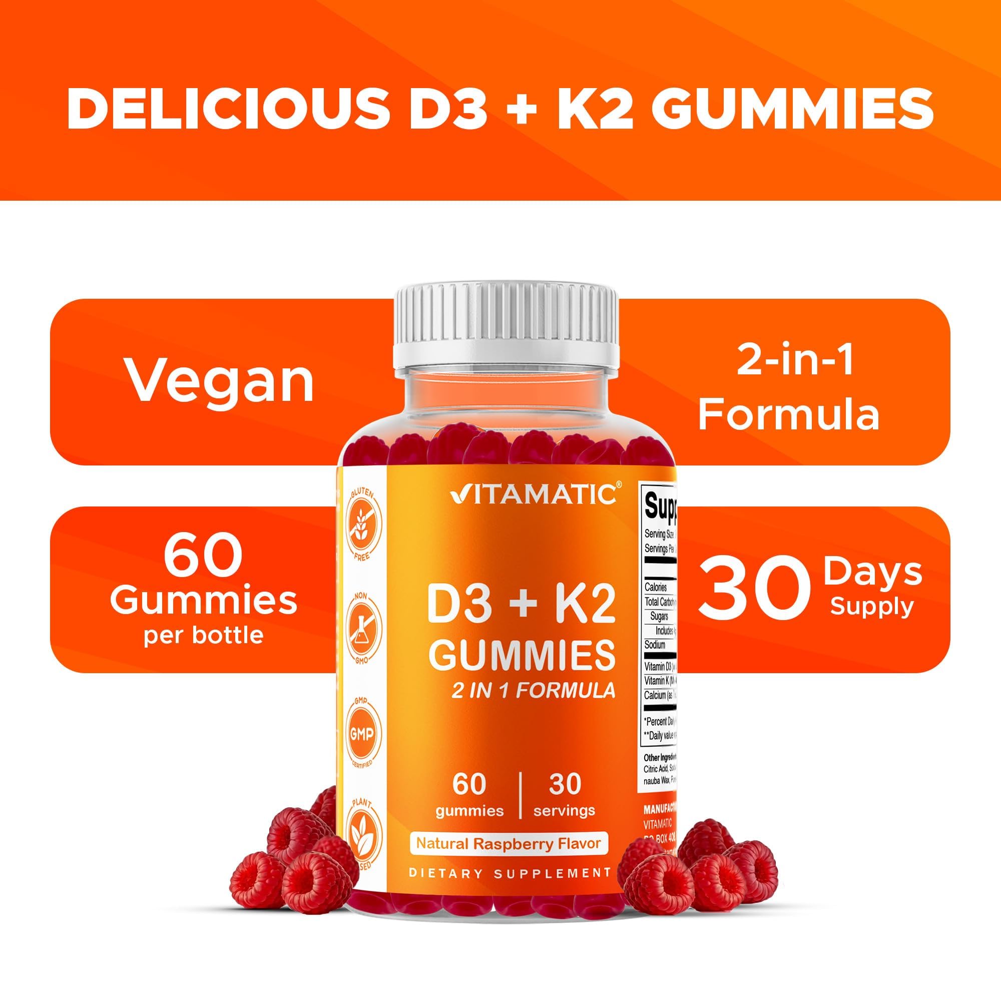 Vitamatic Vitamin D3 + K2 Gummies daily-use countertop