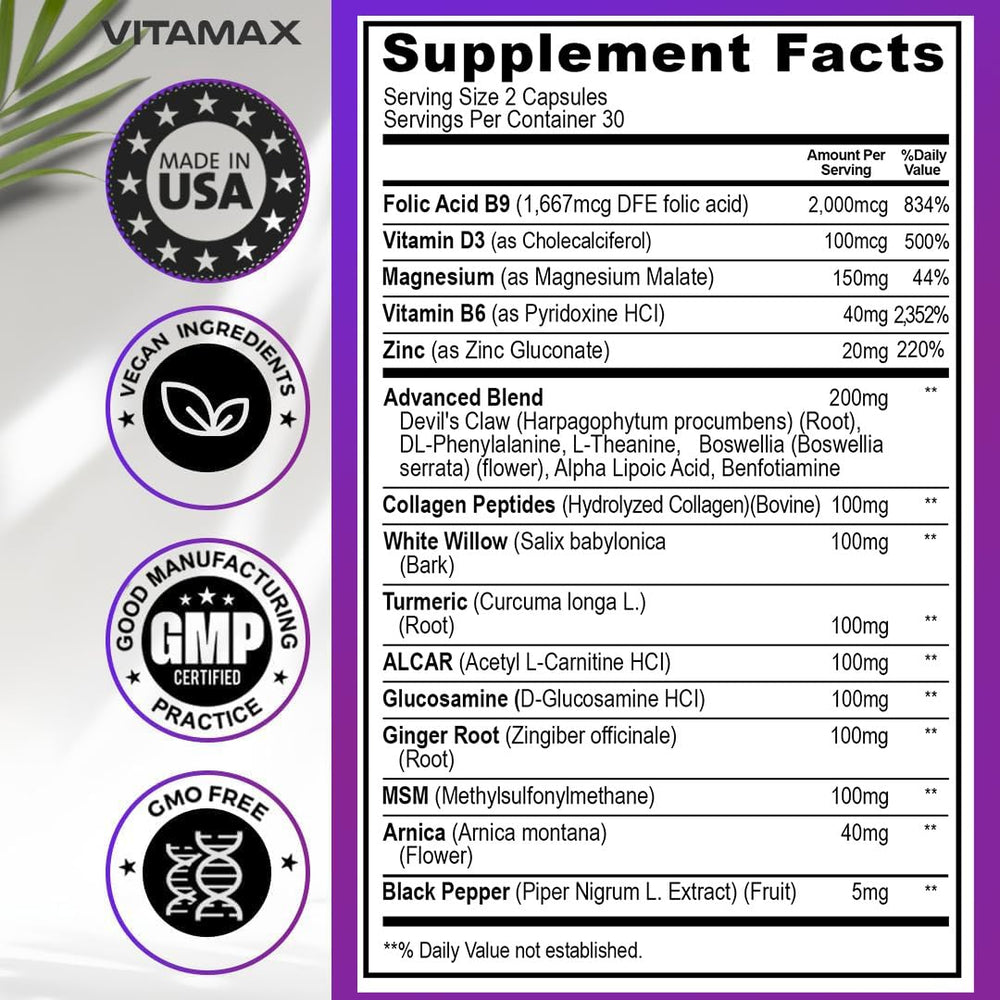 Vitamax Nerve Plus dosing reminder for morning and evening use with meals