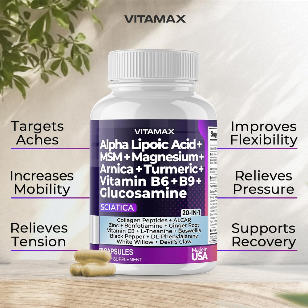 Packaging side view of Vitamax Nerve Plus highlighting vegan formula