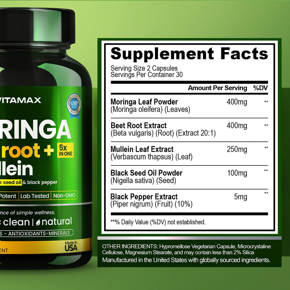 Vitamax Packaging detail – clean label for easy recognition.