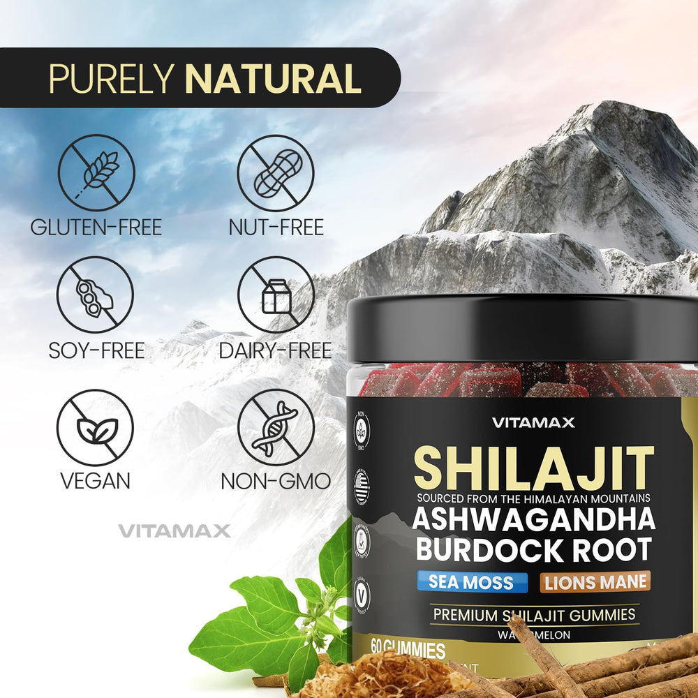 Vitamax Shilajit Gummies lifestyle benefits icon highlights vegan and cruelty-free attributes