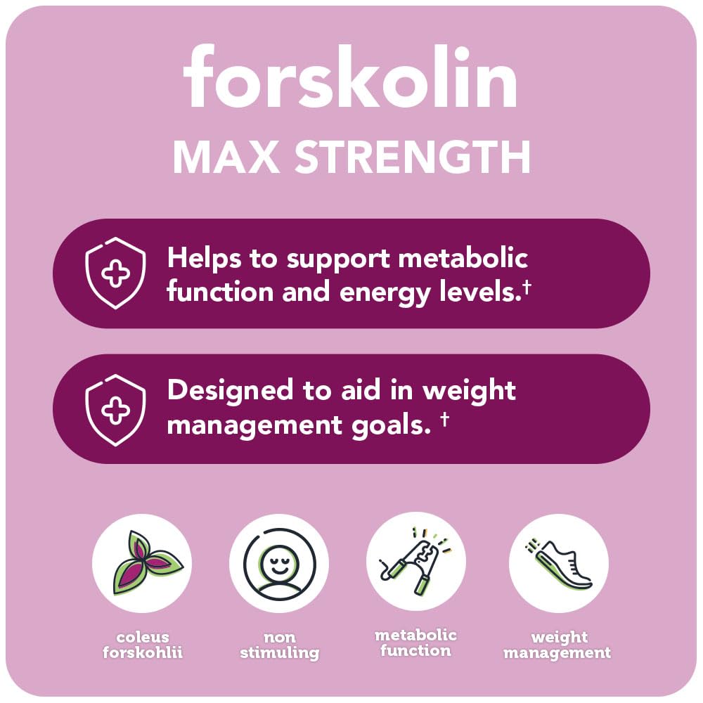 Vitamin Bounty Forskolin maximum strength capsules close-up for daily regimen.