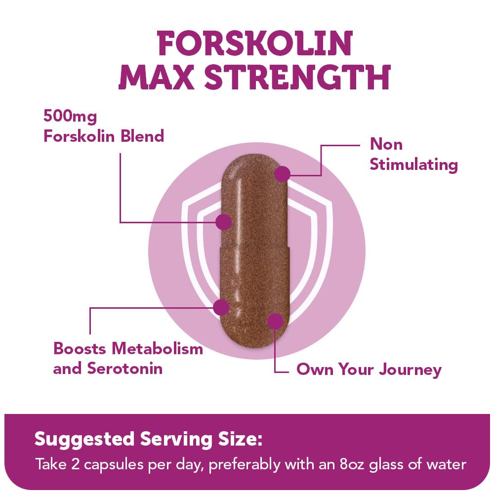 Vitamin Bounty Forskolin maximum strength label detail highlighting key ingredients.