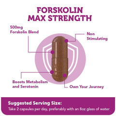 Vitamin Bounty Forskolin maximum strength label detail highlighting key ingredients.