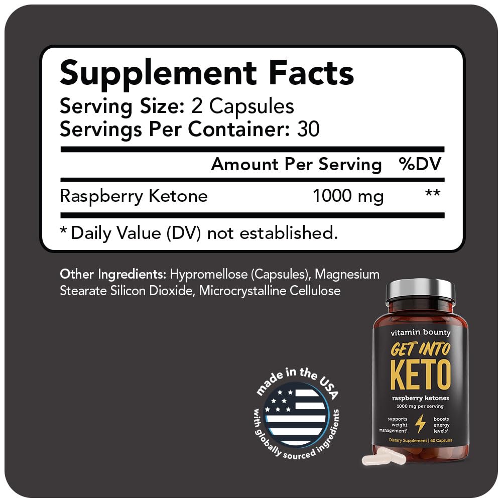 Pouring Vitamin Bounty Raspberry Ketones bottle illustrates easy daily intake