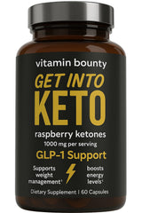 Vitamin Bounty Raspberry Ketones bottle shown for convenient keto support