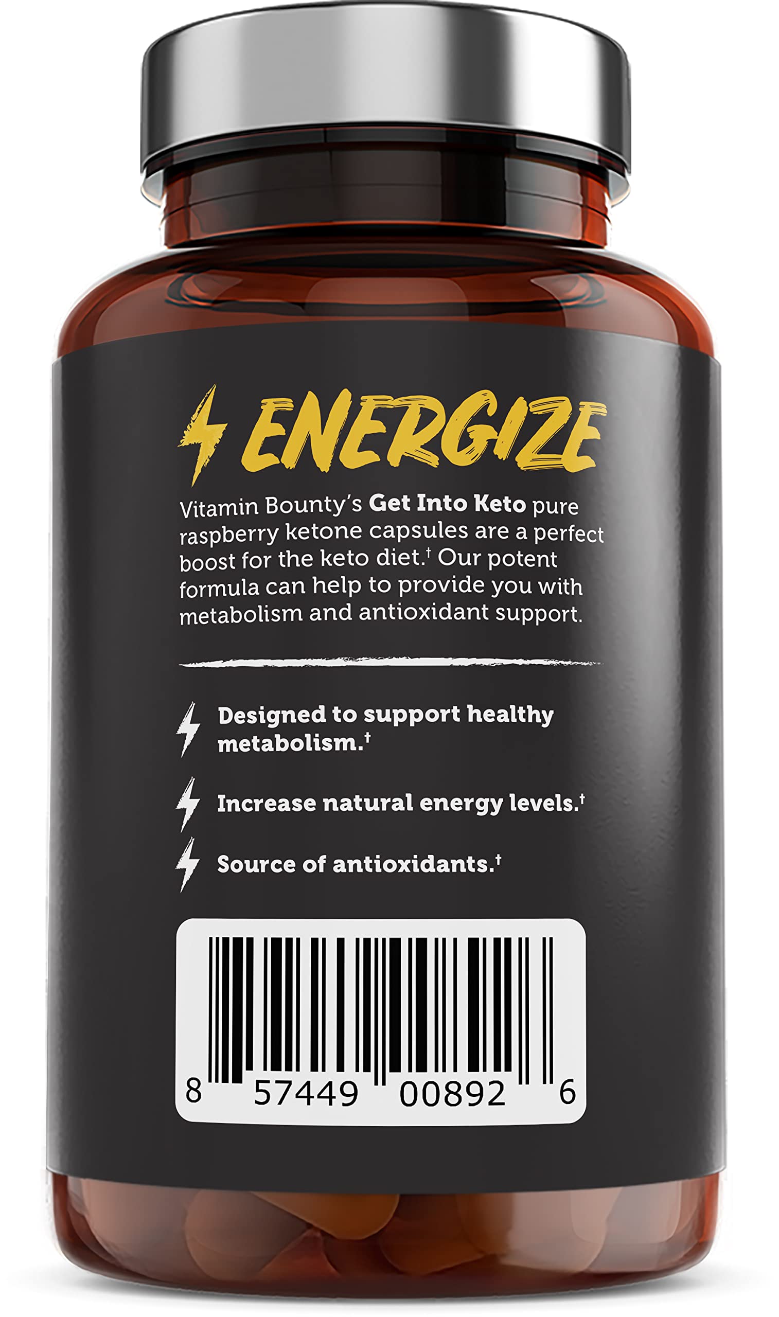 USA-made seal on Vitamin Bounty Raspberry Ketones packaging indicates quality