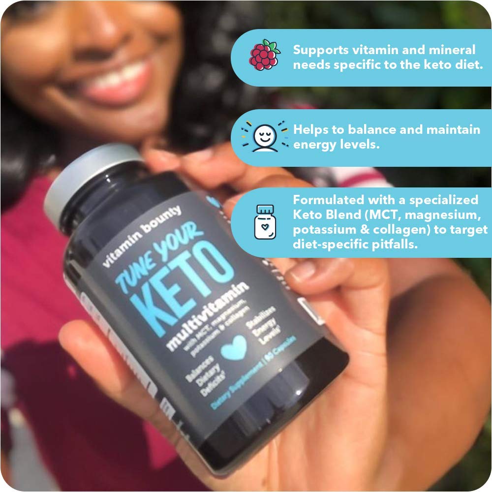 Vitamin Bounty Tune Your Keto Multivitamin ketosis support scene demonstrates fat-burning focus