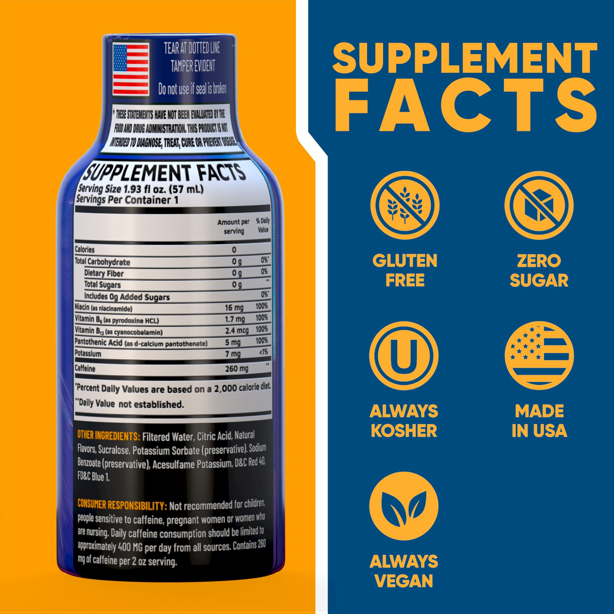 Pouring Vitamin Energy B12 Overload Shot for on-the-go energy