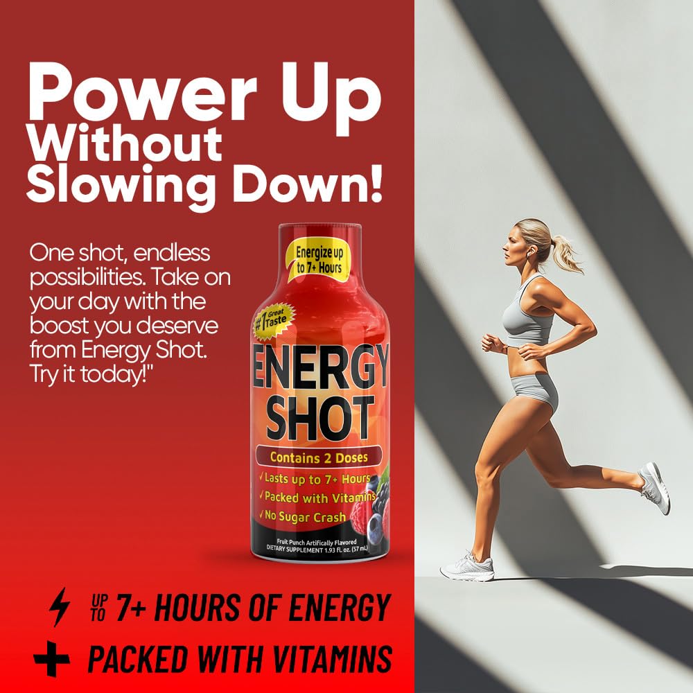 Vitamin Energy Fruit Punch bottle shows CoQ10 and amino acids for focus