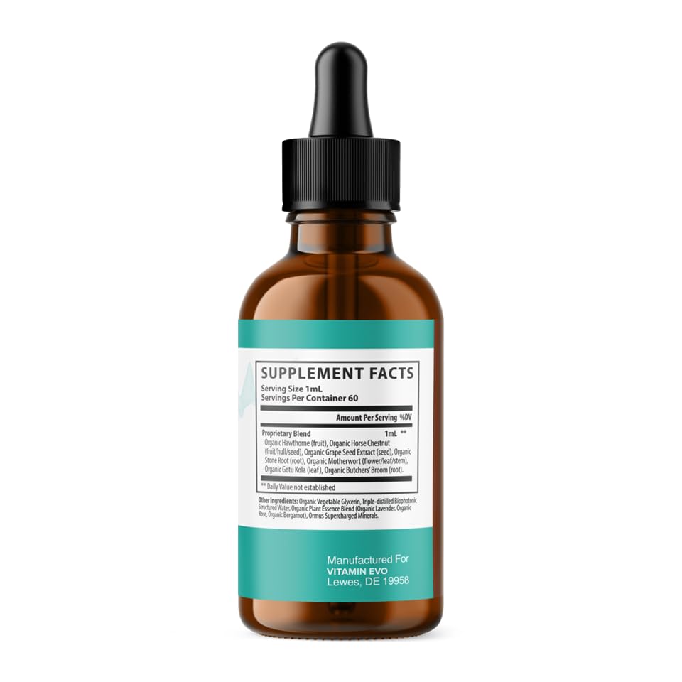 Vitamin Evo Echo Free Tinnitus Drops label highlighting natural ear health formula.