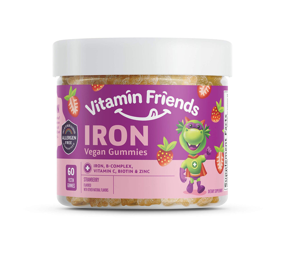 Vitamin Friends strawberry gummies front packaging highlight kid-friendly immune support