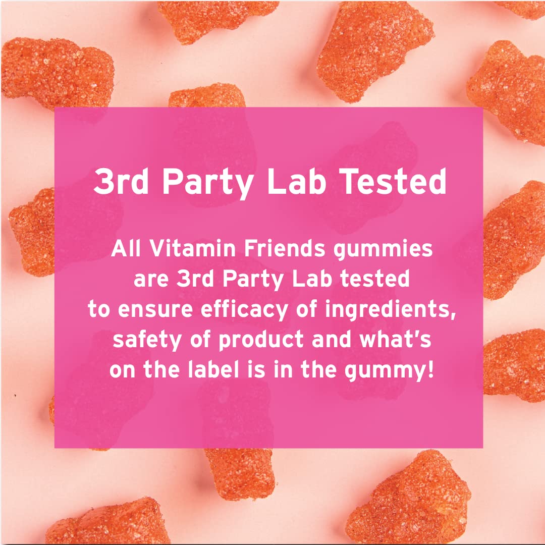 Vitamin Friends USA made bottle sits on kitchen counter for easy daily use