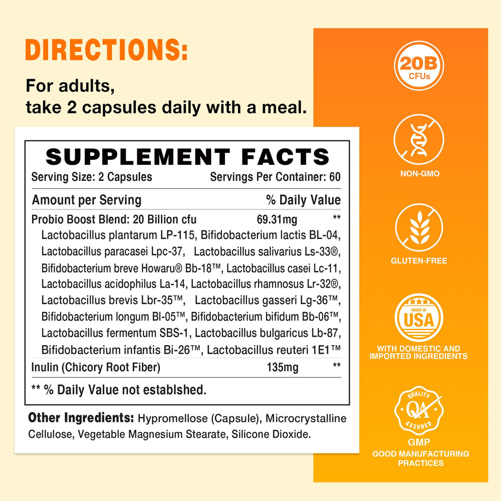 Vitamin World Probiotic 16 label close-up showing 16 strains