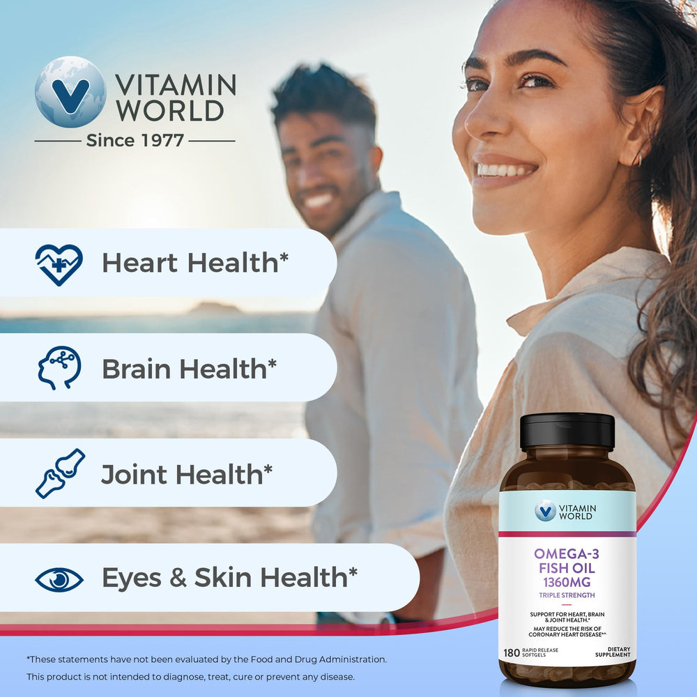 Vitamin World purification process graphic emphasizes purity from deep-sea fish.