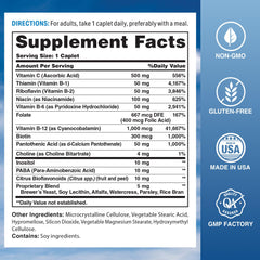 Vitamin World Stress B Complex tablets close-up highlighting timed-release formula for steady absorption.