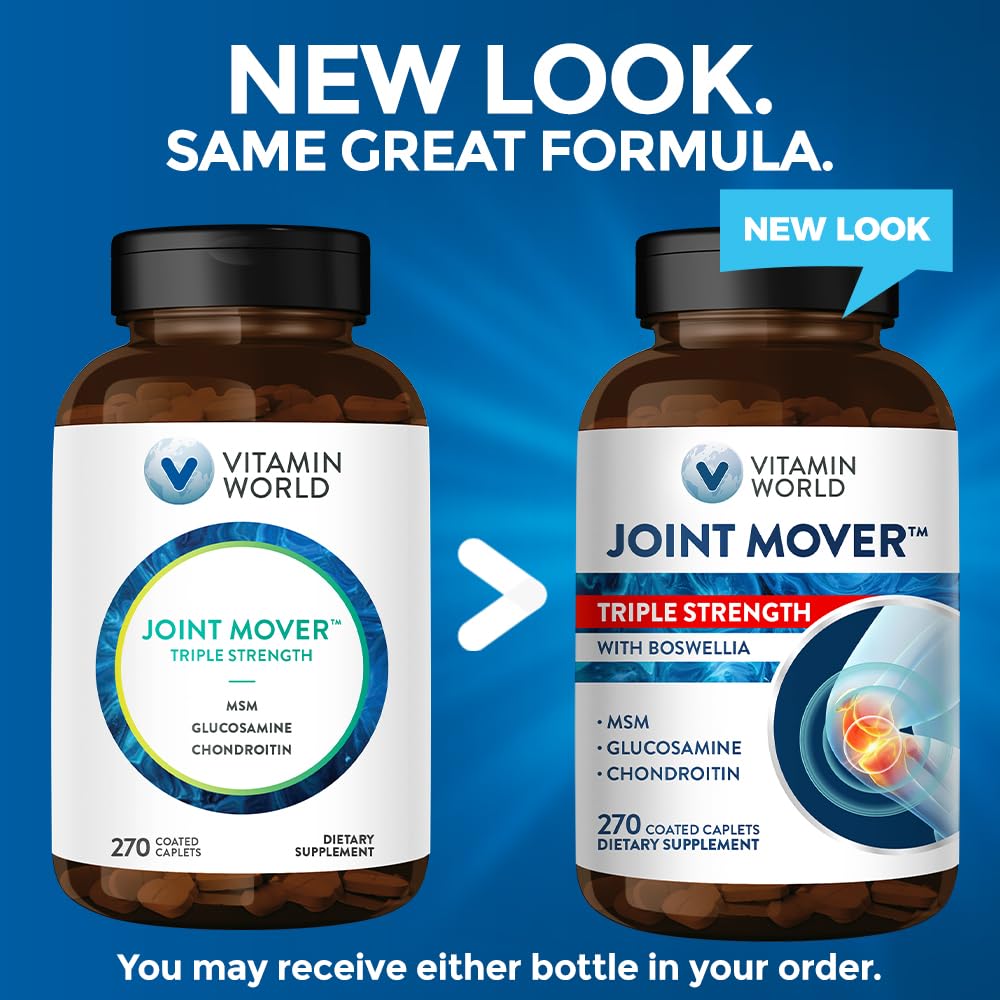 Vitamin World Joint Mover ingredients panel highlights key actives