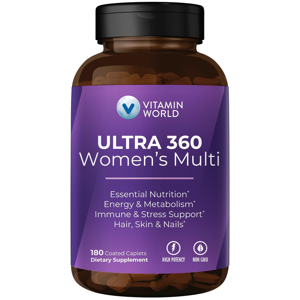 Vitamin World Ultra 360 bottle cap closeup highlighting daily wellness support