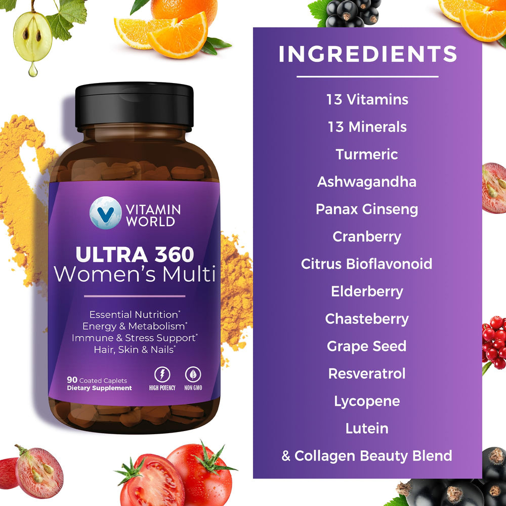 Vitamin World Ultra 360 collagen beauty blend supports healthy hair and nails