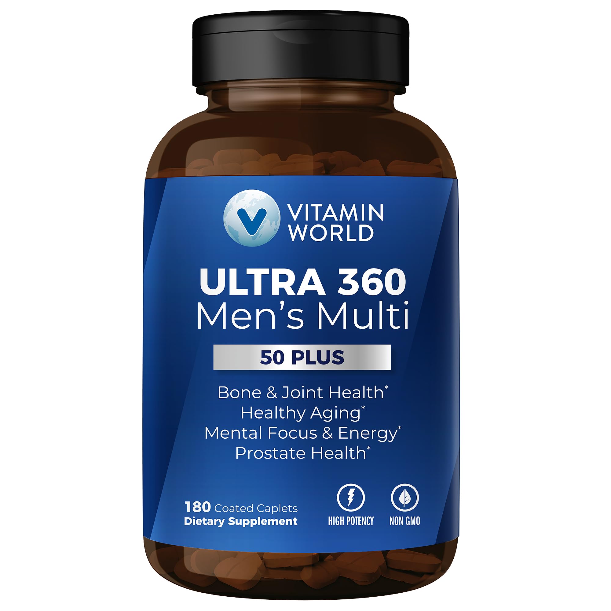 Vitamin World Ultra 360 Men 50+ bottle front for daily wellness