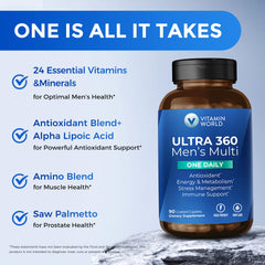 Label highlights vitamins, minerals and antioxidants in the Ultra 360 Men formula