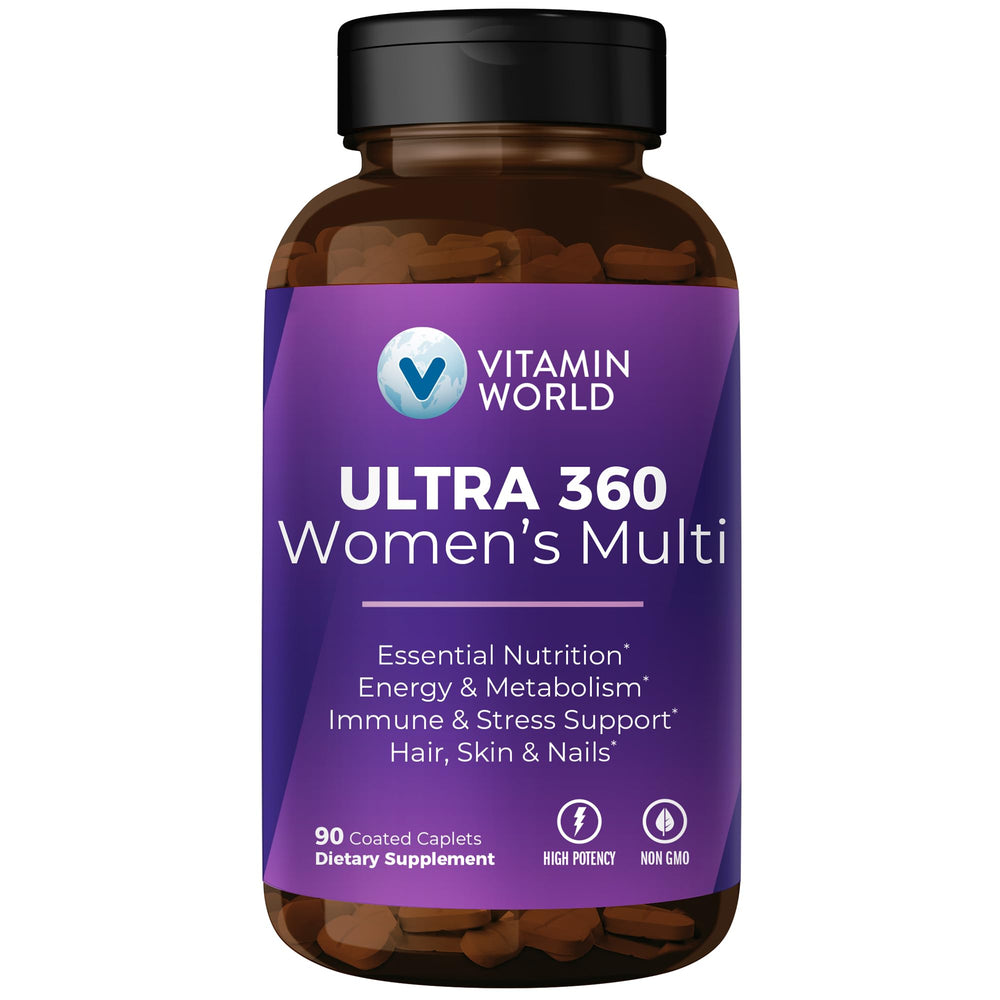 Vitamin World Ultra 360 Women bottle front showing label for easy intake