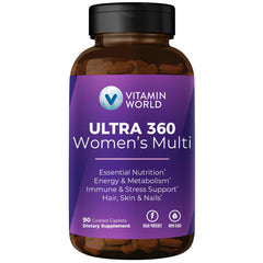 Vitamin World Ultra 360 Women bottle front showing label for easy intake