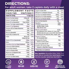 Vitamin World Ultra 360 Women ingredients table highlighting essential vitamins and minerals
