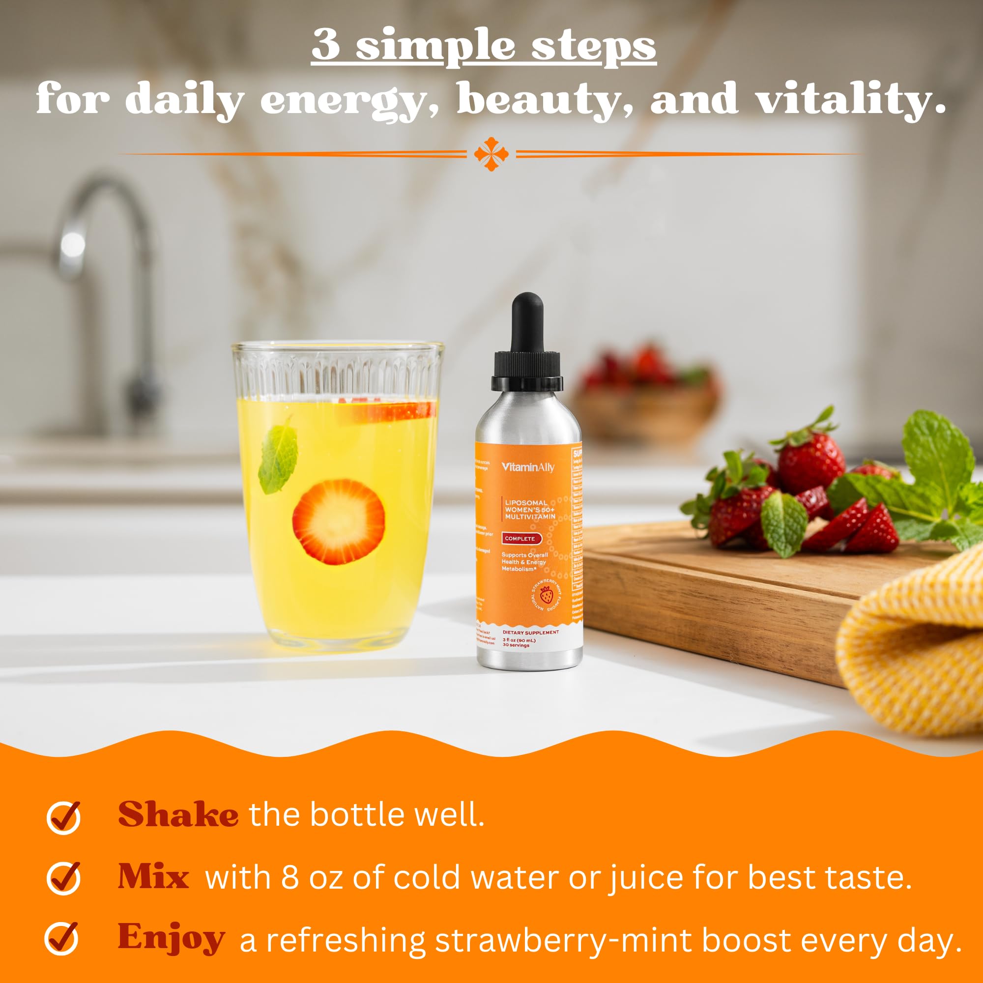 Made in USA packaging of Vitaminally 50+ multivitamin