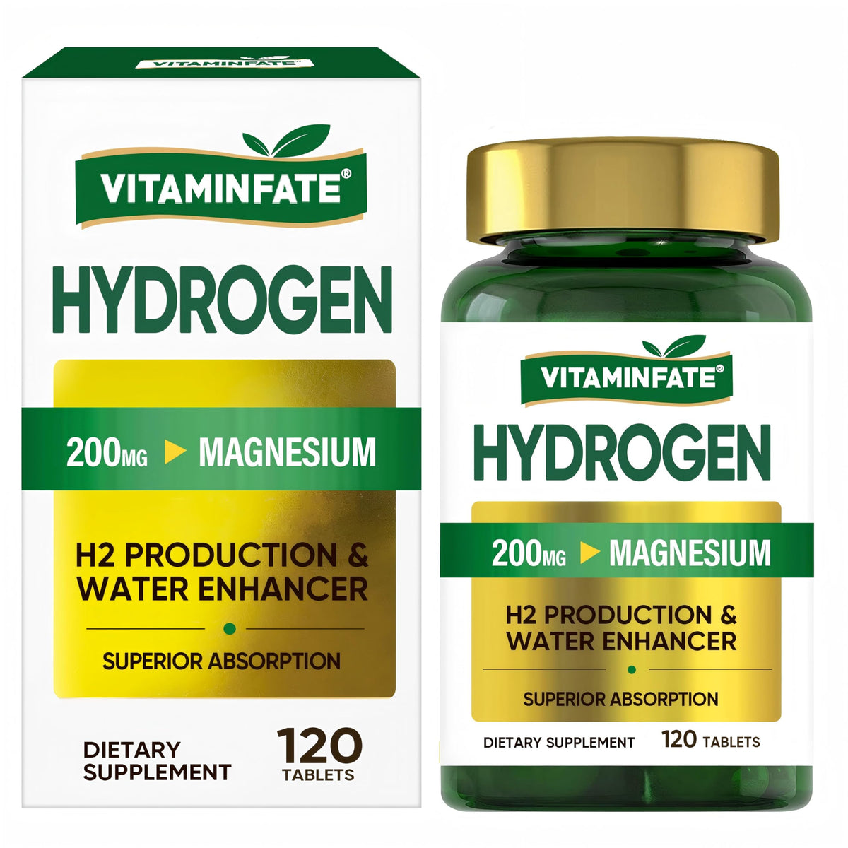VITAMINFATE hydrogen tablets in a bottle close-up for on-the-go energy support.
