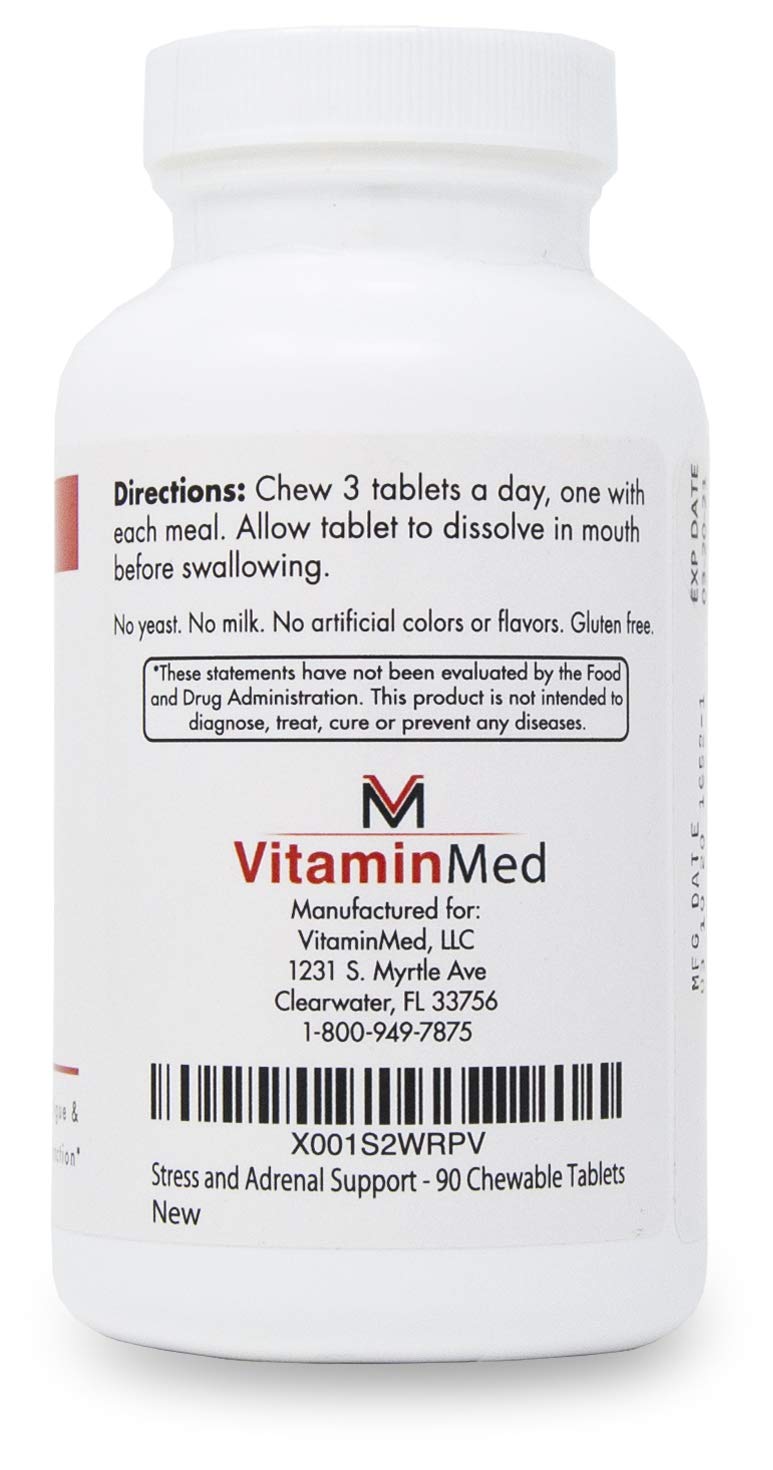 Close-up of VitaminMed stress-adrenal chewable tablets