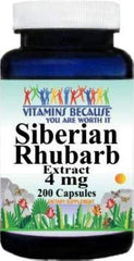 Vitamins Because Siberian Rhubarb Extract bottle for daily wellness support