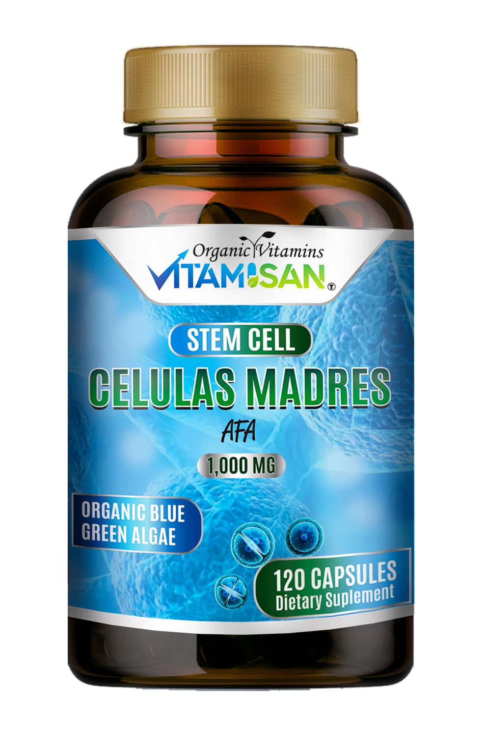 VITAMISAN stem natural cell capsules bottle with 120-count supply for daily wellness