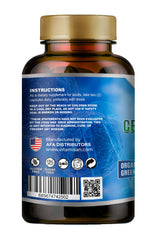 Close-up of VITAMISAN capsules showing blue-green algae blend and capsule texture