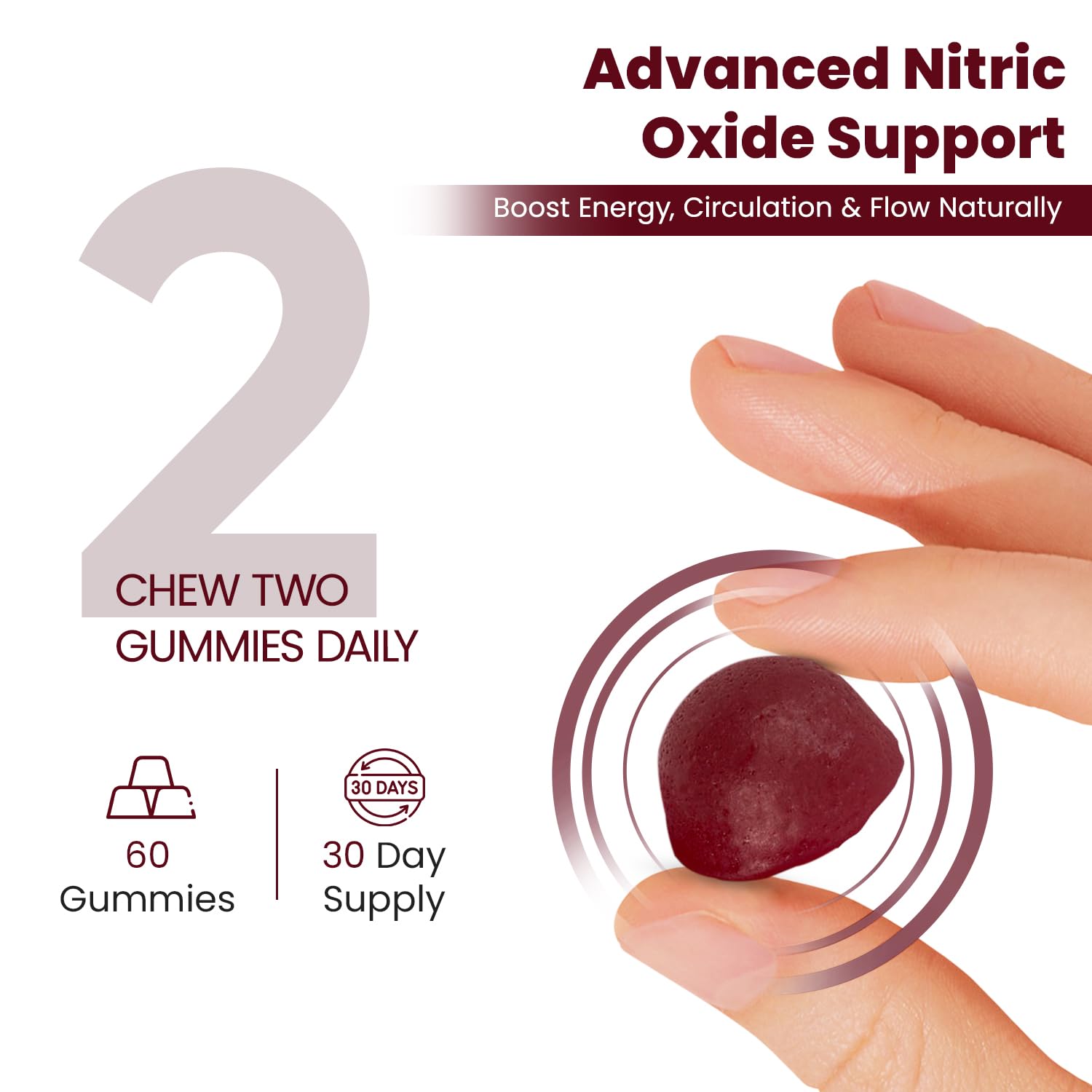 Closeup texture of VITAMIZED Beet Root Gummies highlighting chewy bite