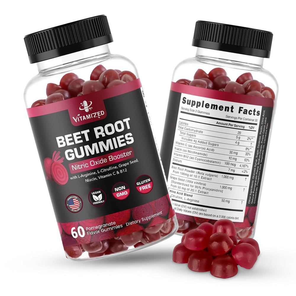 60-count package of VITAMIZED Beet Root Gummies displayed