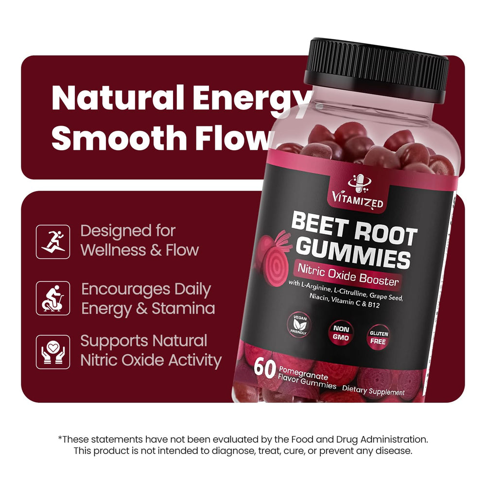 VITAMIZED Beet Root Gummies pour showing texture for easy consumption