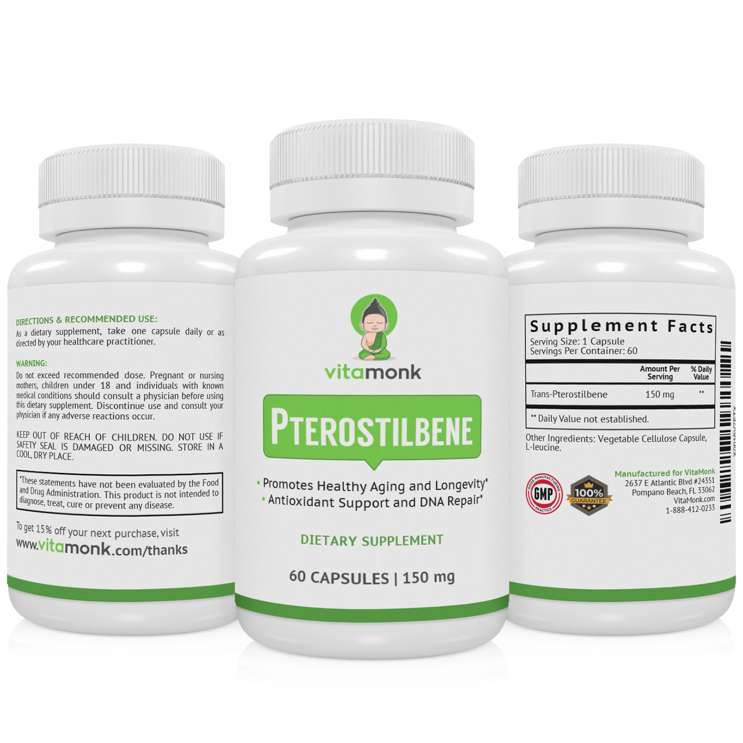 VitaMonk supplement facts panel for informed daily use