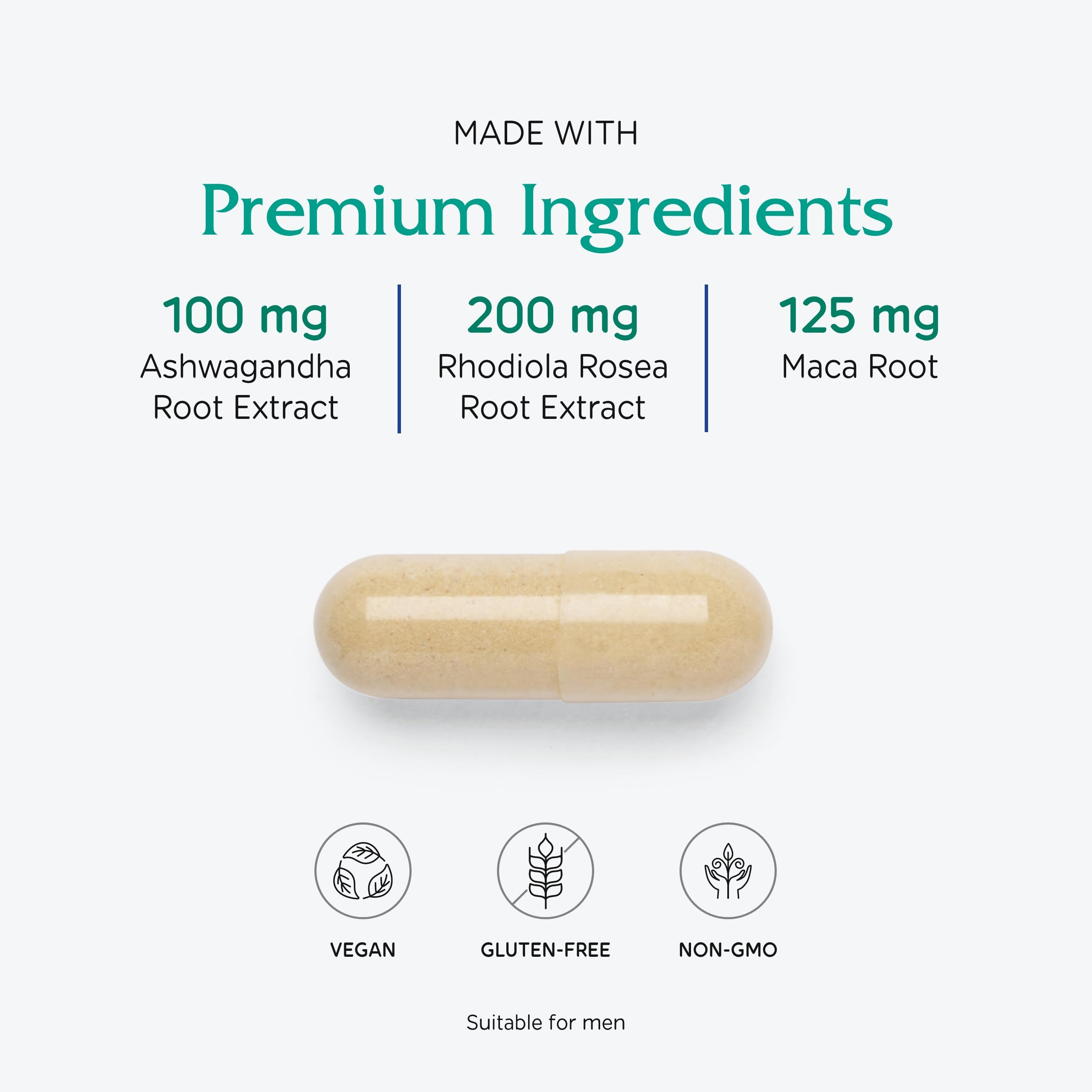 Vitanica Adrenal Assist box beside the bottle for complete vegan packaging