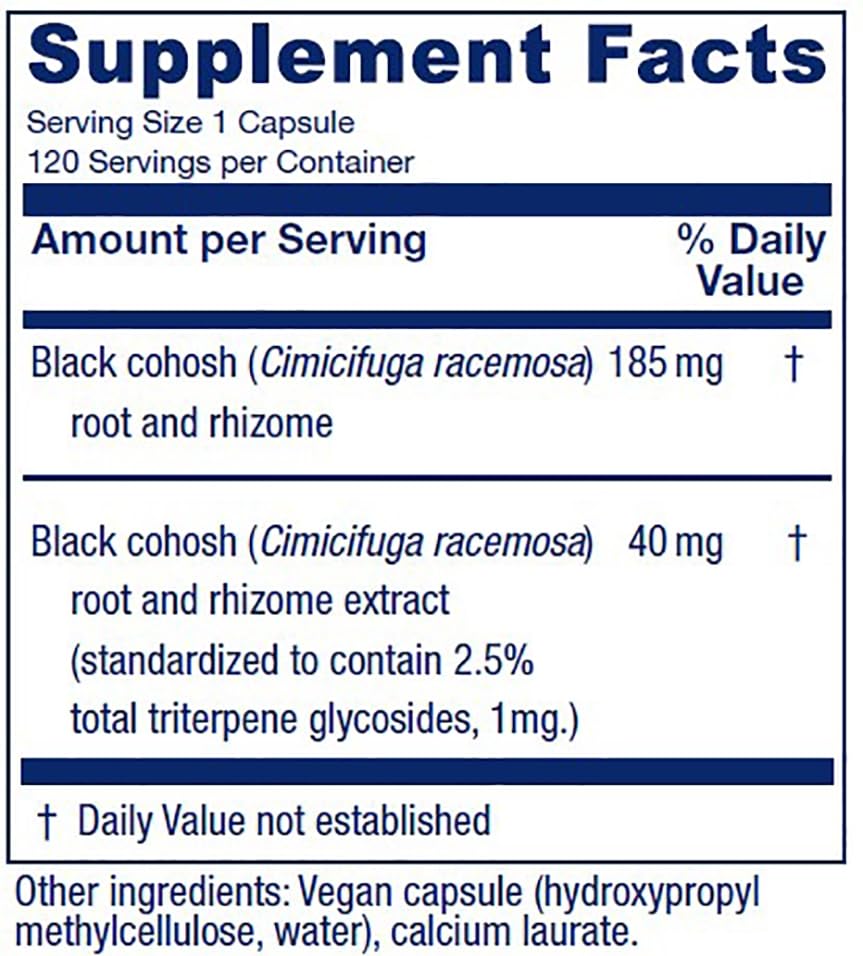 Vitanica Black Cohosh capsules close-up for easy daily use.