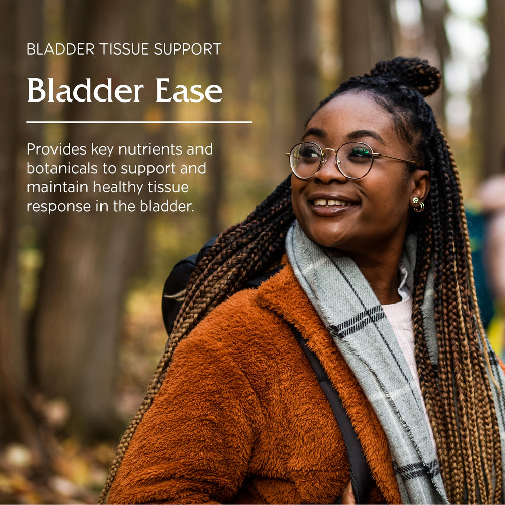 Vitanica Bladder Ease capsules close-up, premium vegan ingredients for bladder comfort.