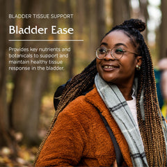 Vitanica Bladder Ease capsules close-up, premium vegan ingredients for bladder comfort.