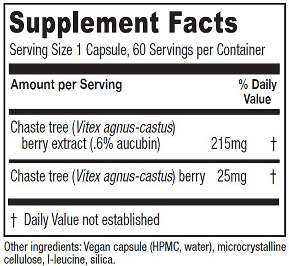 Vitanica Chaste Tree Berry capsules in view offer convenient daily use.