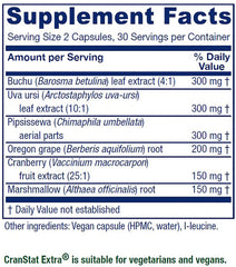 Vitanica Cranstat Extra bottle closeup ingredients highlights 25:1 cranberry extract
