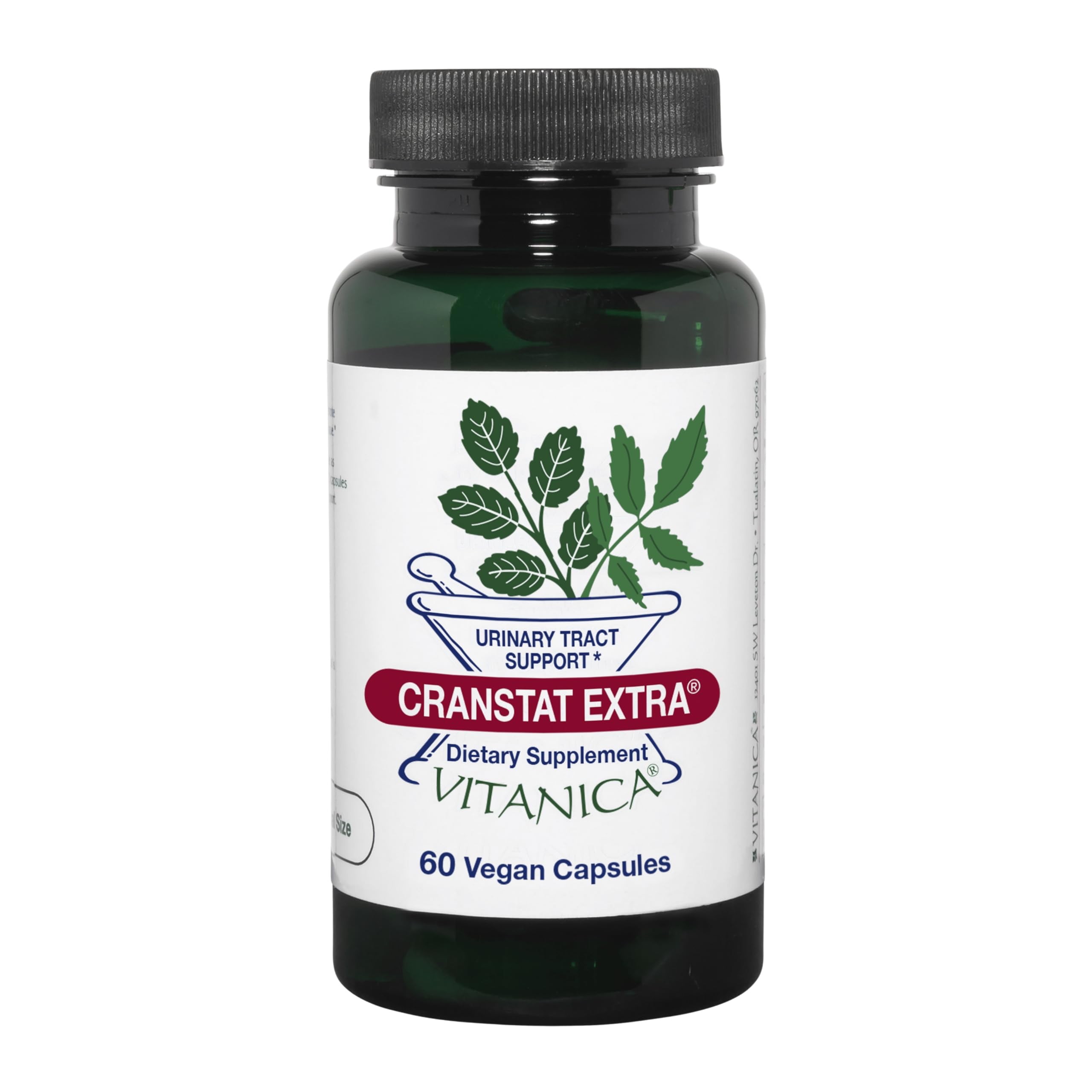 Vitanica Cranstat Extra bottle front showing vegan urinary support packaging