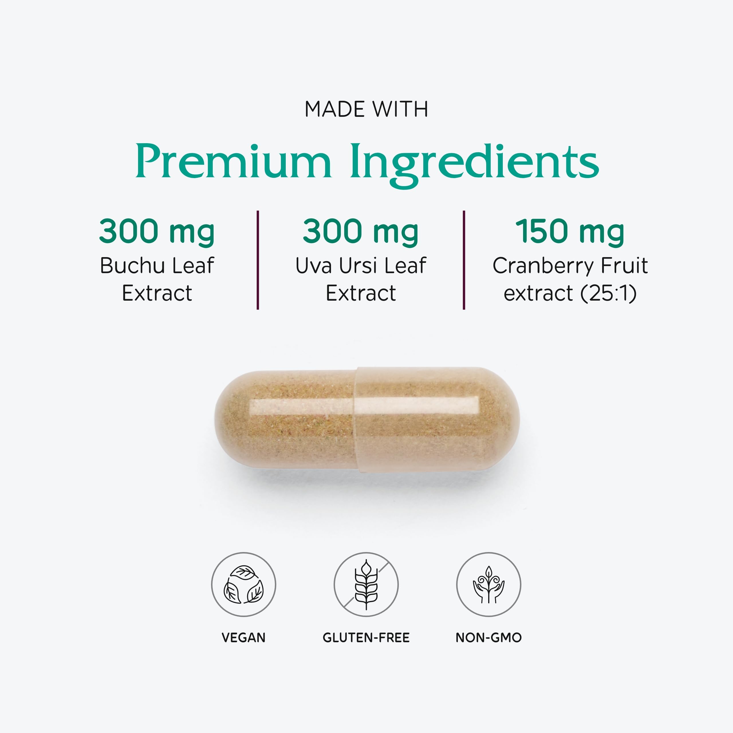 Vitanica CranStat Extra bottle side notes uva-ursi and pipsissewa ingredients.