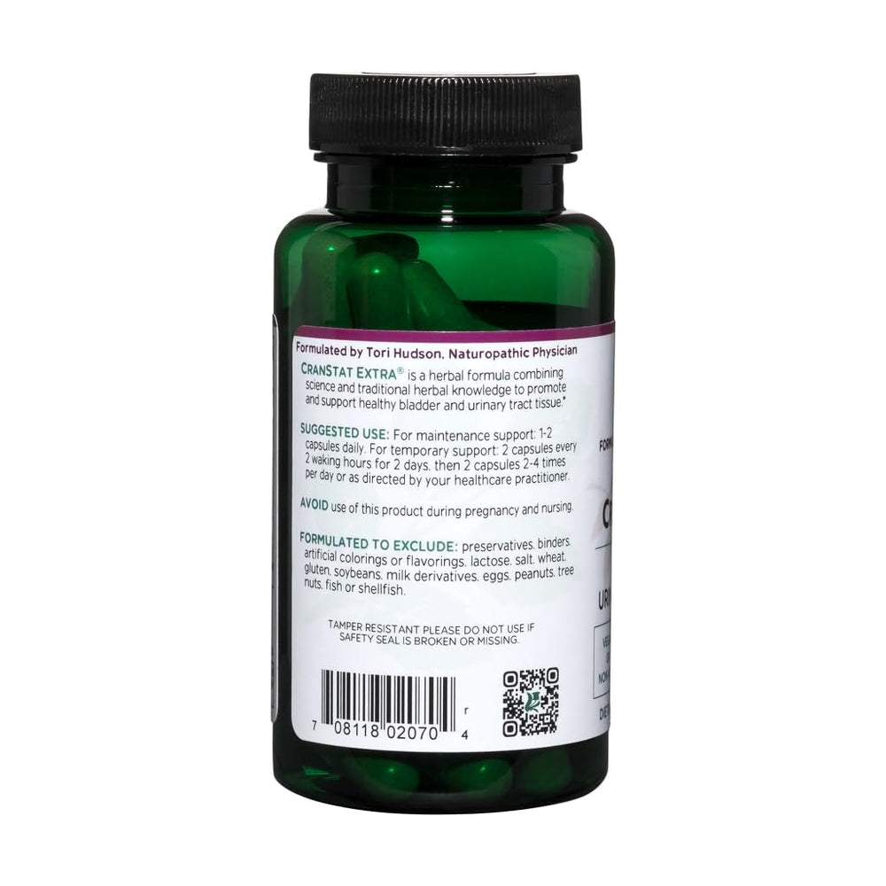 Vitanica CranStat Extra label view displays 25:1 cranberry extract strength.